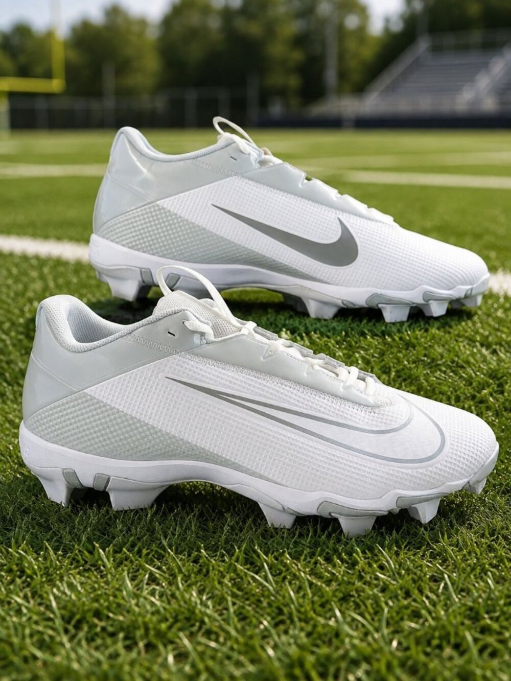 Nike Vapor Edge Shark 2 Mens Sz 16 Football Cleats White Silver Shoes DH5088‑100